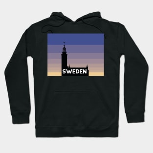 Sweden Stadshus with blue and yellow sunrise Hoodie